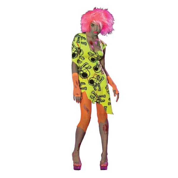 Bristol Novelty Womens/Ladies Neon Rave Zombie Costume Neon Green Standard
