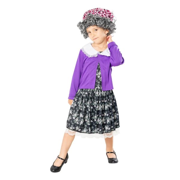 Bristol Novelty Flickor Lilla Gamla Damen Kostym Purple/Black/White 1-2 Years