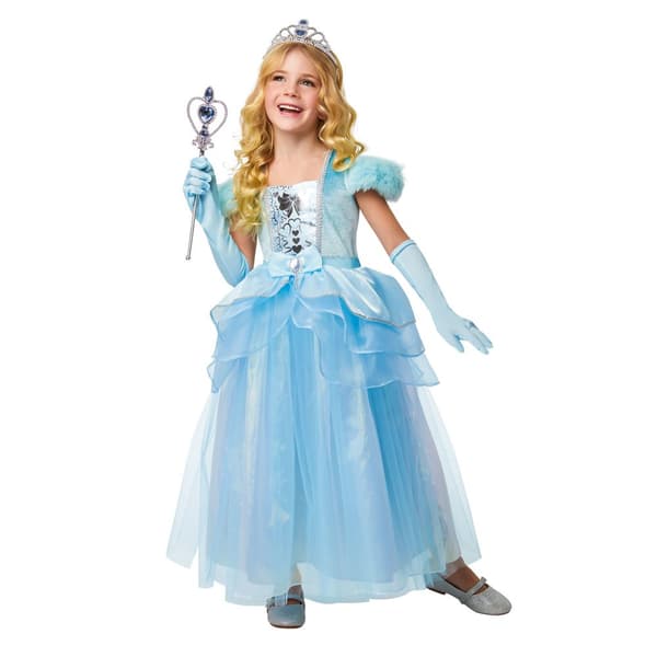 Bristol Novelty Girls Princess Costume Blue 5-6 Years
