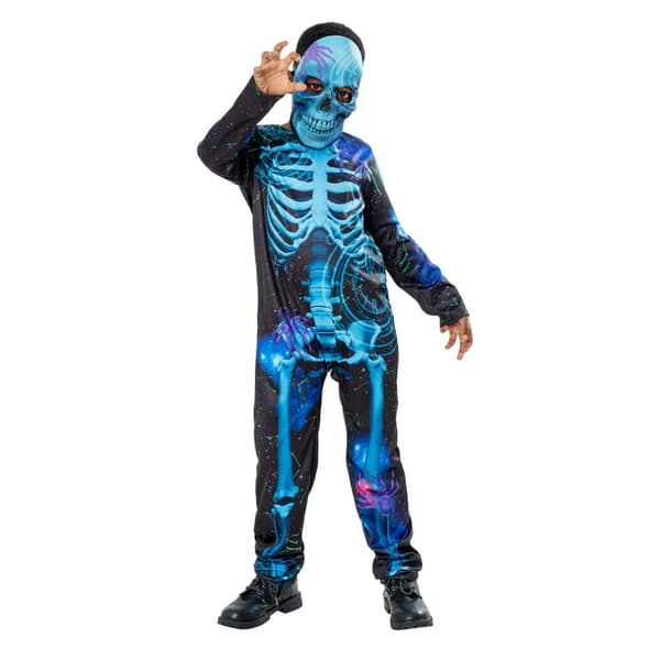 Bristol Novelty Boys Skeleton Costume Black/Blue 7-8 Years