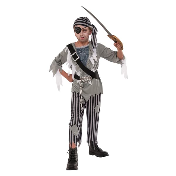 Bristol Novelty Boys Pirate Ghost Halloween Costume Grey 3-4 Years