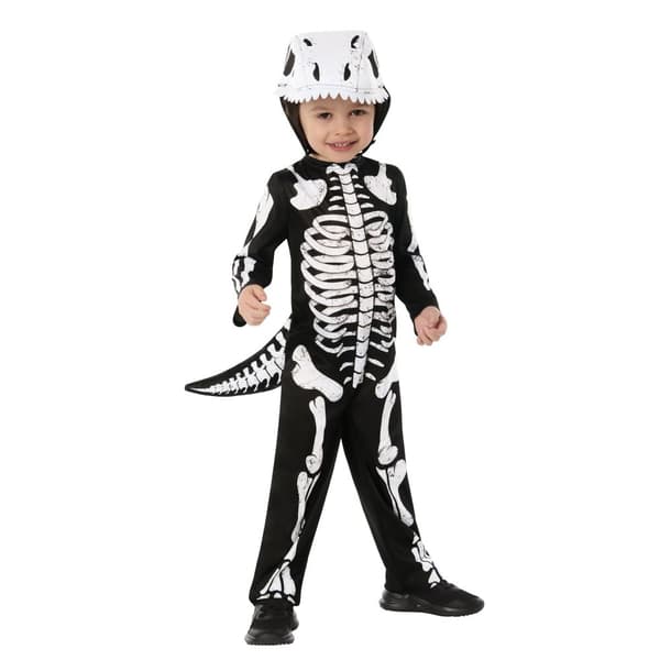 Bristol Novelty Dinosaurie Skelett Dräkt Barn/Kids Black/White 3-4 Years