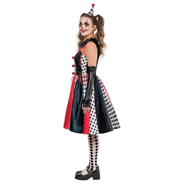 Bristol Novelty Womens/Ladies Clown Monochrome Costume