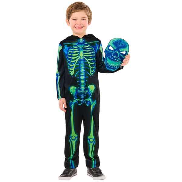 Bristol Novelty Childrens/Kids Skeleton Neon Costume