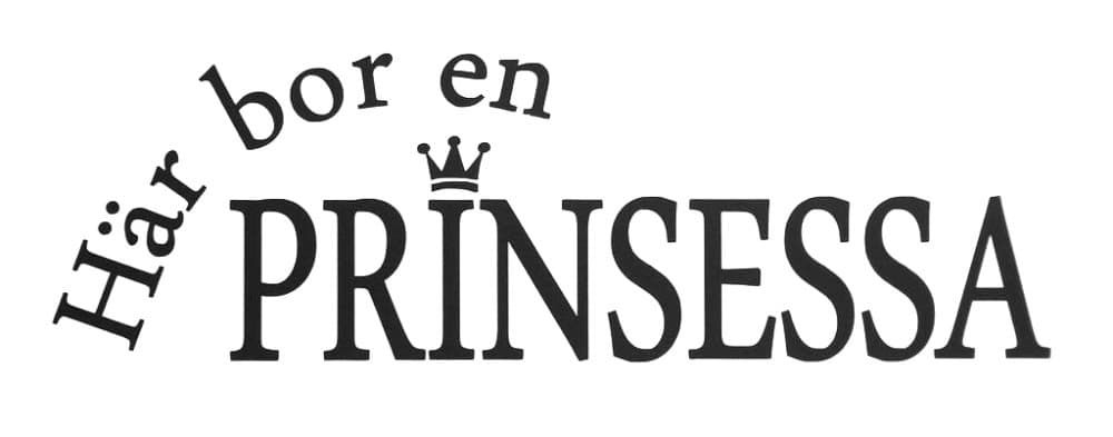 Väggdekor Barnrummet | Här bor en prinsessa | 27x10 cm