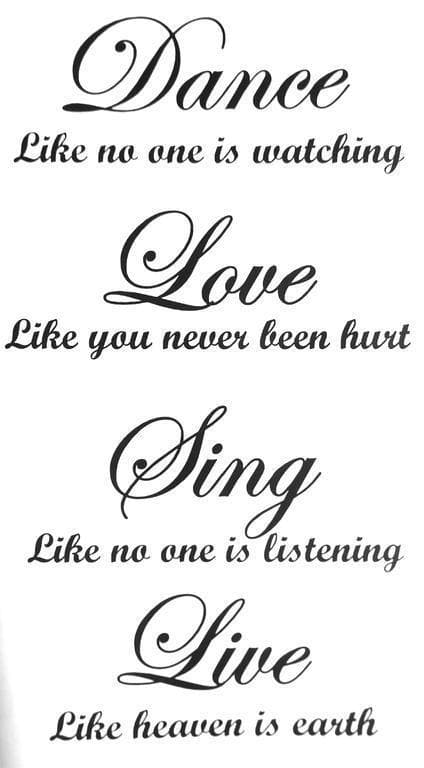 Seinätarrat Wall decor Väggtext Dance Love Sing Live