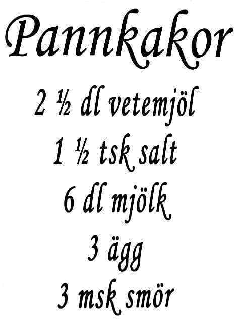 Väggdekor | Köksdekor | Recept Pannkaka