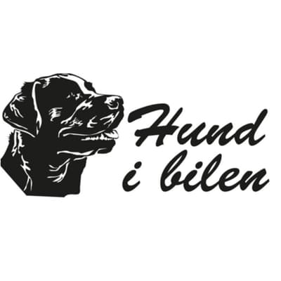Hund i bilen Svart Bildekal Bildekor
