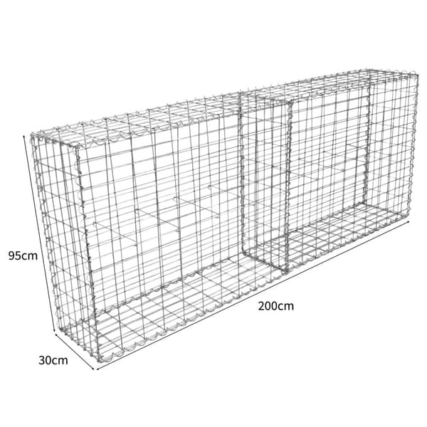 2 Gabioner | Gabionkorgar 95 cm (H) x 100 cm (B) x 30 cm (D) Gabion