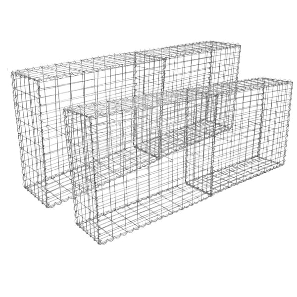 4 stk Gabioner | Gabionkorgar 95 cm (H) x 100 cm (B) x 30 cm (D) Gabion