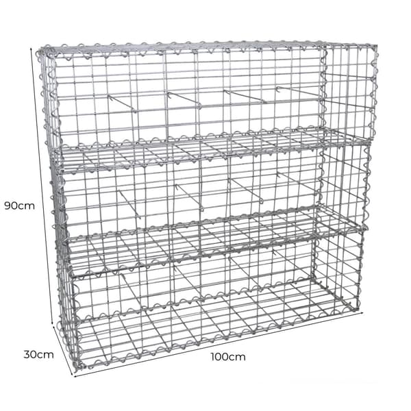 3 st  Gabioner | Gabionkorgar 30 cm (H) x 100 cm (B) x 30 cm (D) Gabion