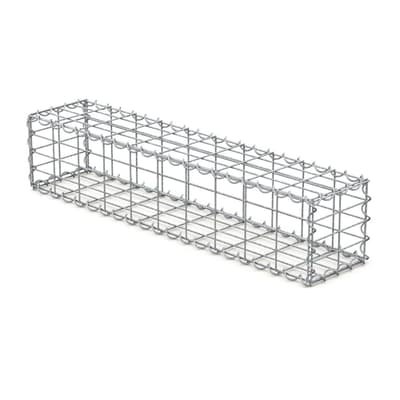 ECD Germany gabion væg med låg 100x20x20cm galvaniseret stål maskestørrelse 5x10cm trådtykkelse 4mm vejrbestandig gabion sten gabions stenkurv