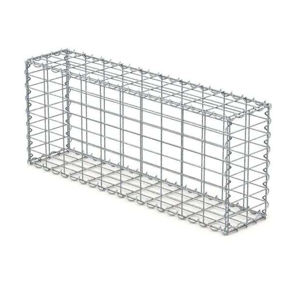ECD Germany gabioniseinä kannella 100x40x20cm galvanoitu teräsverkko 5x10cm langan paksuus 4mm säänkestävä gabioni kivi gabions kivikorilanka lanka
