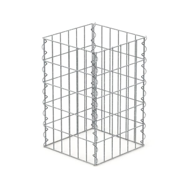 ECD Germany gabionipylväs 50x30x30cm kulmasinkitty teräsverkko, koko 5x10cm, langan paksuus 4mm, säänkestävä gabionikivi, gabionikivikorilanka, kori