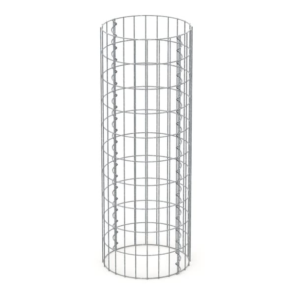 ECD Germany gabion søjle Ø 35x100 cm rund galvaniseret stål maskestørrelse 5x10cm trådtykkelse 4mm vejrbestandig gabion sten gabions stenkurv trådkurv