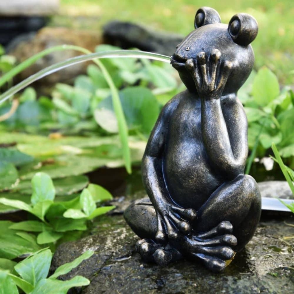 HEISSNER Dammdekoration Frog antracit 20x19x30 cm