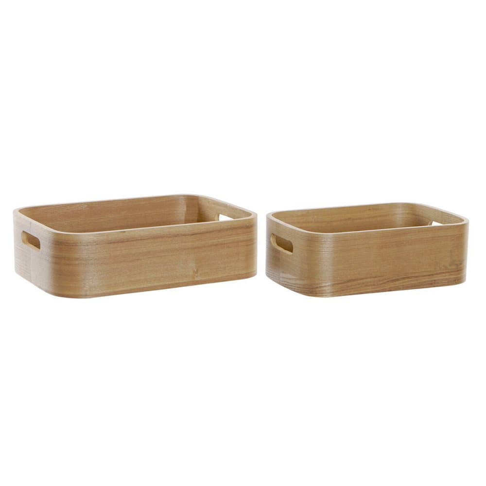 Uppsättning med Dekorativa Lådor DKD Home Decor Scandi Trä MDF (35,5 x 25 x 10 cm)