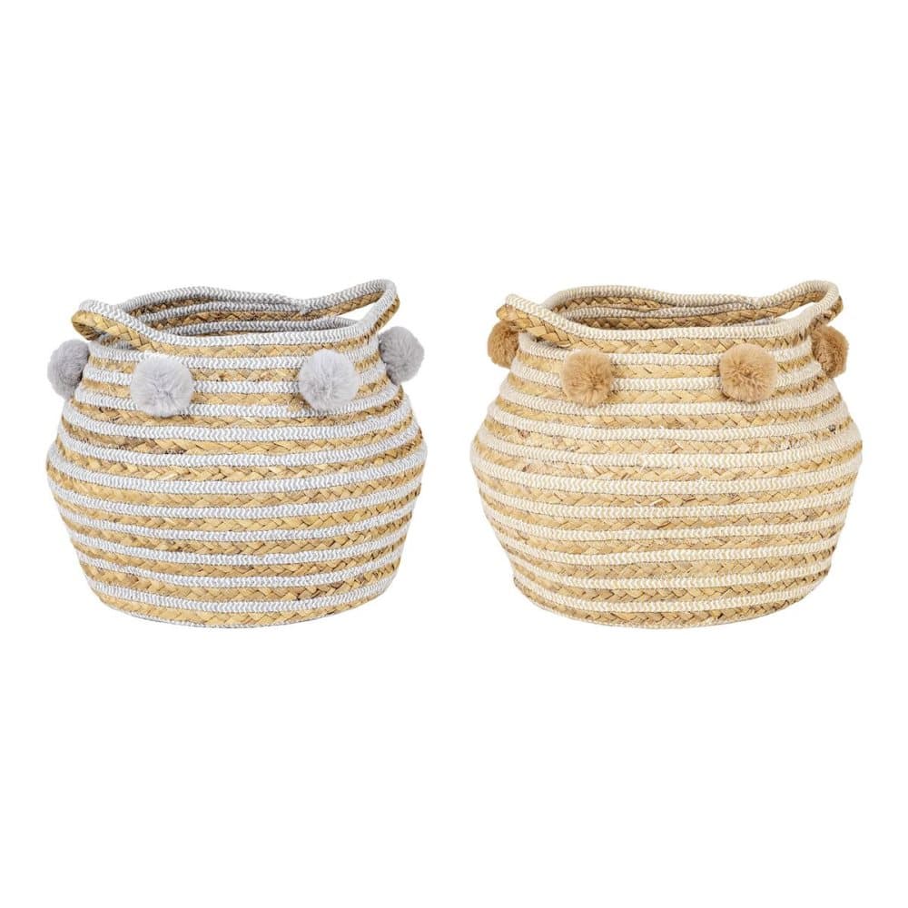 Dekorationslåda DKD Home Decor Bomull Naturliga fibrer Boho (25 x 25 x 26 cm) (2 antal)