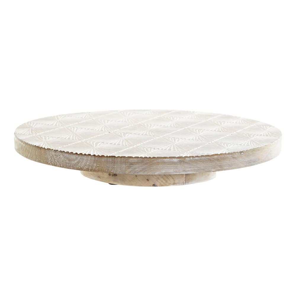 Prydnadsfigur DKD Home Decor Bordsdekoration Naturell Vit Mangoträ (38 x 38 x 5,7 cm)