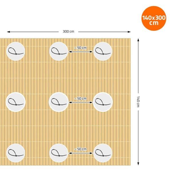 Privacy screen mat 140x300 cm privacy fence windbreak balcony screen PVC bamboo UV-resistant