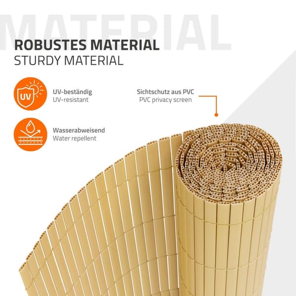 Insynsskyddsmatta 120x800 cm insynsskydd staket vindskydd balkongskärm PVC bambu UV-beständig