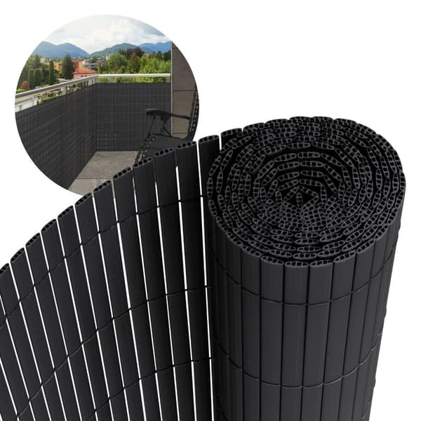 Privacy screen mat 80x600 cm privacy fence windbreak balcony screen PVC anthracite UV-resistant