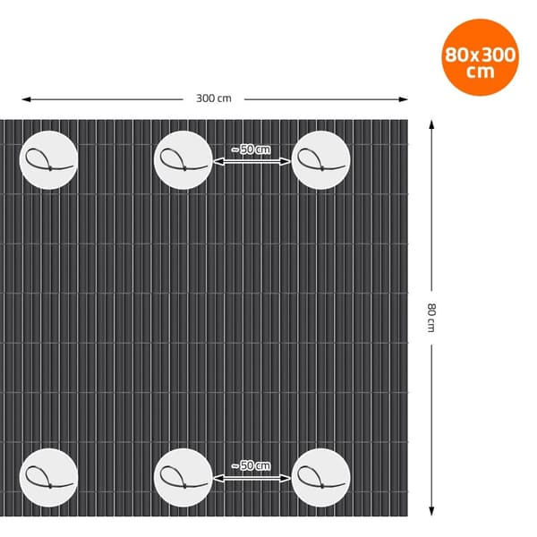 Yksityisyyden suoja matto 80x700 cm yksityisyyden suoja aita tuulensuoja parveke näyttö PVC antrasiitti UV-kestävä