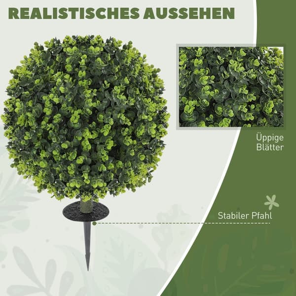 Kunstig Plante, 2er-Set, 40x56 cm, Grøn