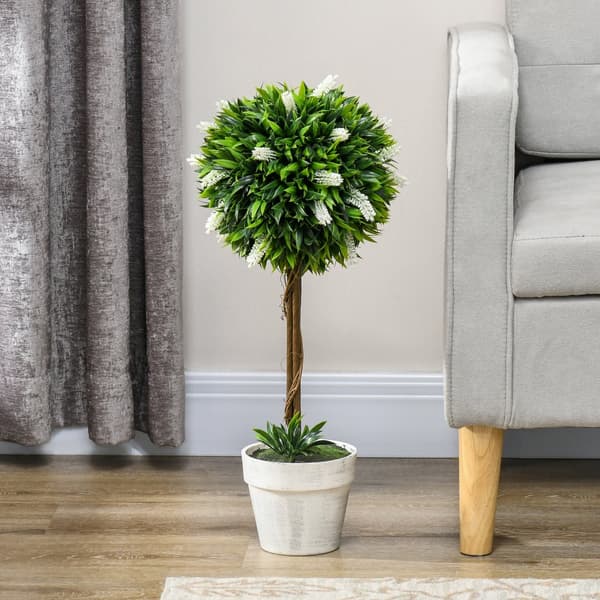 Konstgjord Lavendel, 2er-Set, 60 cm, Vit