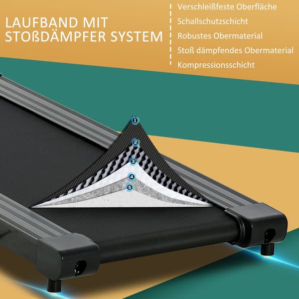 Löpband, 500W, 123x62x117 cm, Svart
