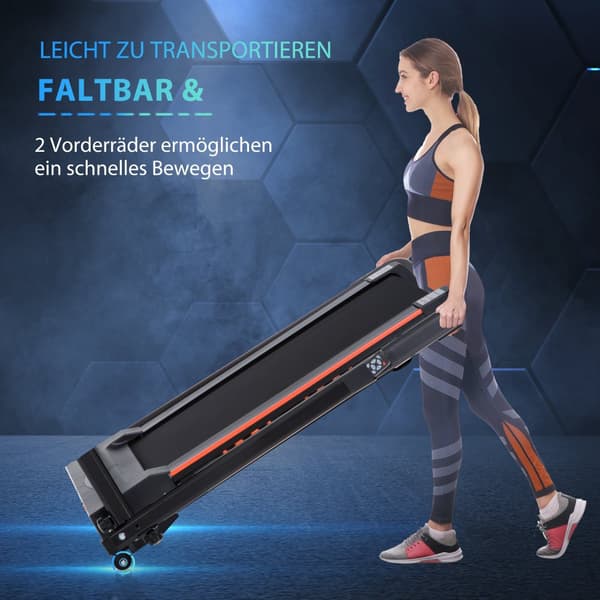 Elektrisk löpband, 105x56x108.5 cm, Svart