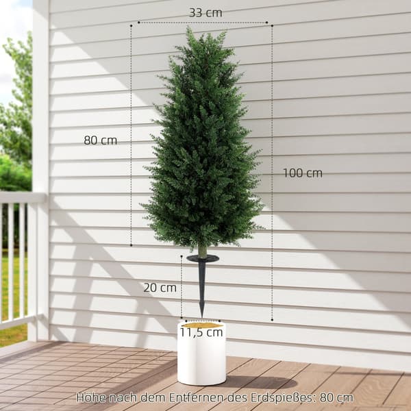 Konstgjord Cypress Set, 33x100 cm, Grön