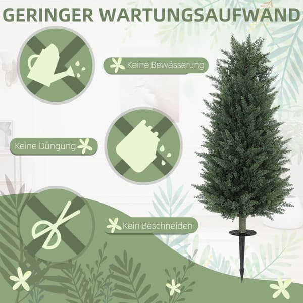 Konstgjord Cypress Set, 33x100 cm, Grön