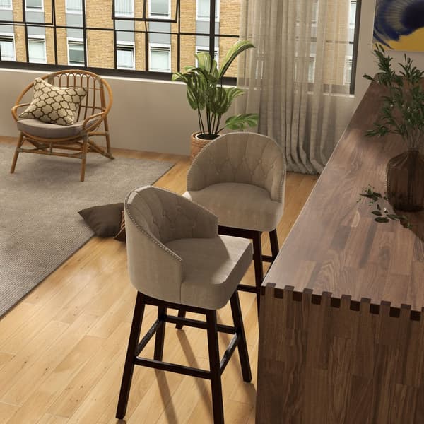 Svängbara barstolar, 21,5x21x41,5 tum, Beige