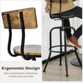 Miniatyrbillede 4 af 8: Køkken Spisestole, Sæt af 2 Justerbare Drejestole med Ergonomisk Ryglæn, 54x54x98.5 - 105.5 cm, Kaffe