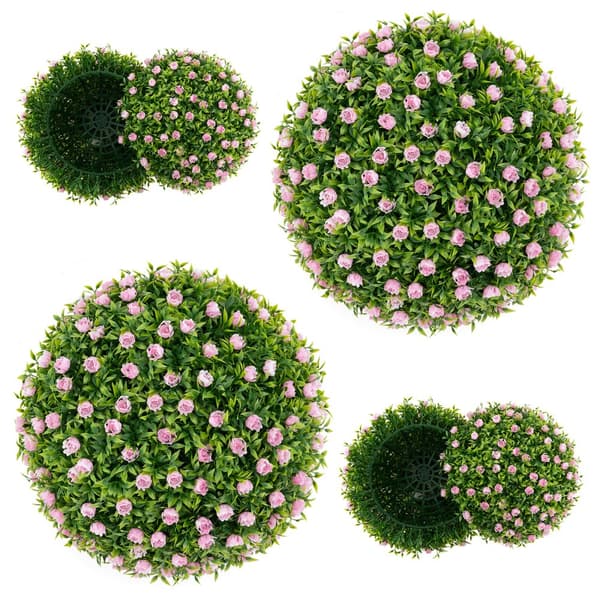 Tekokasvi, topiary-pallot, 37 cm, pinkki ja vihreä