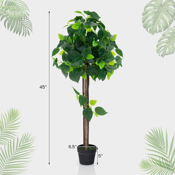 Kunstig Hortensia Træ, 114 cm, Grøn og Sort