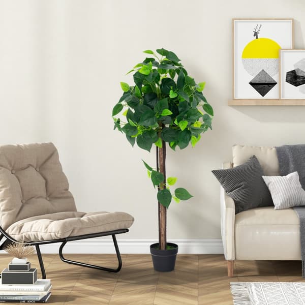 Kunstig Hortensia Træ, 114 cm, Grøn og Sort