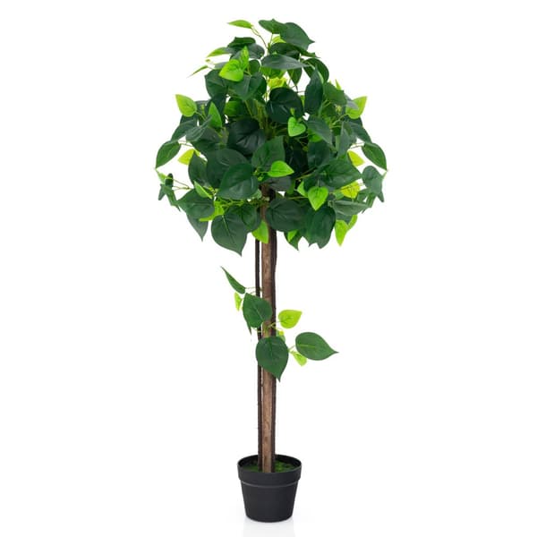 Kunstig Hortensia Træ, 114 cm, Grøn og Sort