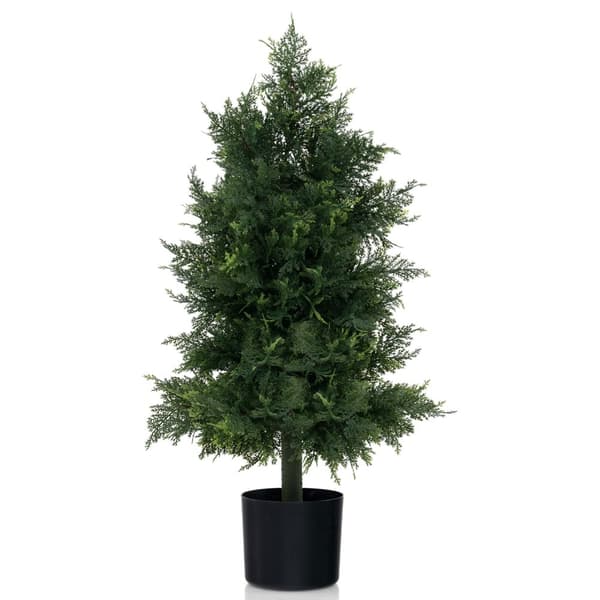 Kunstig Cedertopiartræ, 80 cm, Grøn og Sort