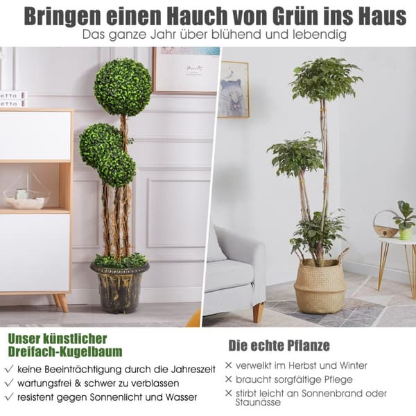 Kunstig plante, 30x30x120 cm, Grøn
