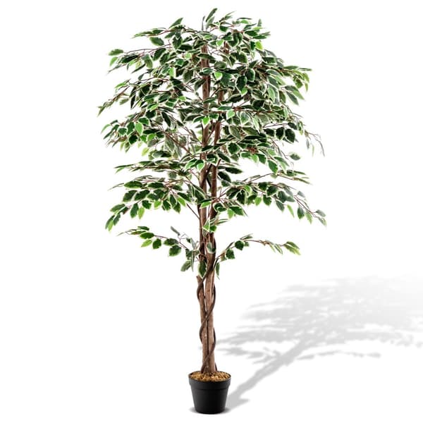 Kunstig Ficus Træ, 65x7x6 tommer, Grøn