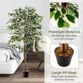 Miniatyrbillede 7 af 8: Kunstig Ficus Træ, 65x7x6 tommer, Grøn