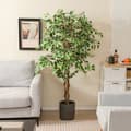 Miniatyrbillede 1 af 8: Kunstig Ficus Træ, 65x7x6 tommer, Grøn