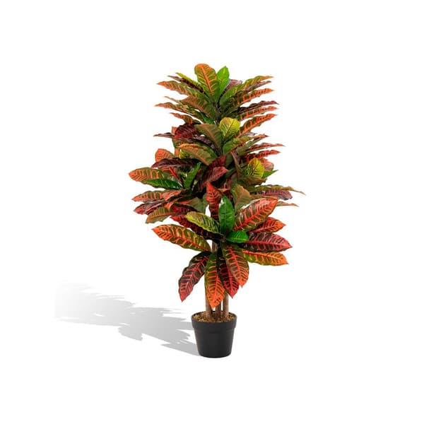Tekokas Croton-kasvi, 40x26.5", Vihreä+Punainen