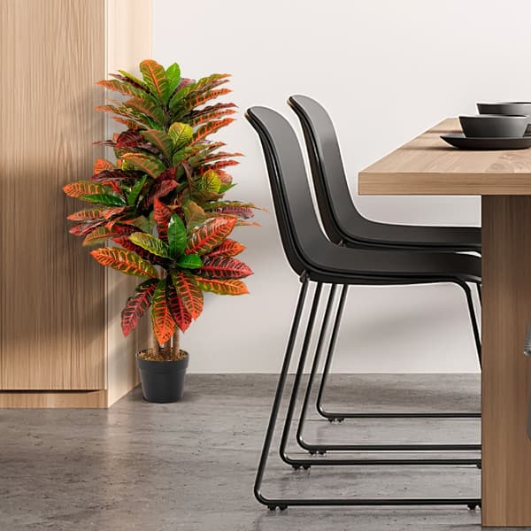 Tekokas Croton-kasvi, 40x26.5", Vihreä+Punainen