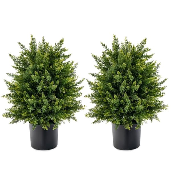 Kunstig Ceder Topiary Kugletræ, 21,5x13x15 cm, Grøn