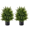 Miniatyrbillede 3 af 8: Kunstig Ceder Topiary Kugletræ, 21,5x13x15 cm, Grøn