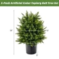 Miniatyrbillede 4 af 8: Kunstig Ceder Topiary Kugletræ, 21,5x13x15 cm, Grøn