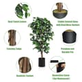 Miniatyrbillede 5 af 8: Kunstig træ, 6 fod kunstig ficus silkestræ, 71", grøn
